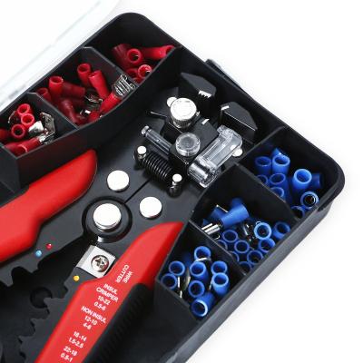 China MULTI FUNCTIONAL Factory Produce Household Mechanic Box Cable Wire Stripper Cutter Crimper Hardware Tool Kit for sale