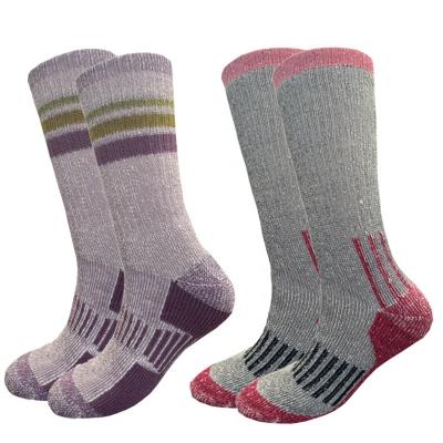 China Wholesale Antibacterial Winter Antibacterial Knitted Soft Warm Outdoor Socks Hunting Snowboarding Ladies Wool Merino Ski Socks for sale