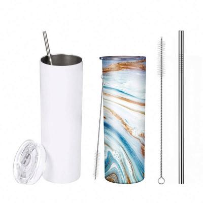 China Viable Wholesale Double Walled Blank Vacuum Insulated Stainless Steel Travel Sublimation Empty Tumbler Cups In Bulk With Straw for sale