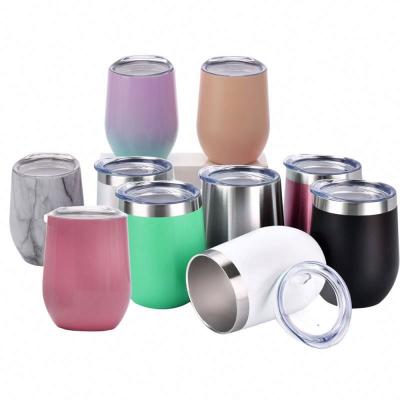 China Wholesale Viable Color Changing Empty Sublimation Travel Coffee Mug Double Wall Stainless Steel Wine Tumbler 12oz Bulk Supplier for sale