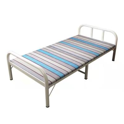 China Home Adjustable Multi-Function Portable Rental Single Hard Bed Dormitory Break Midday Iron (Waist) Iron Folding Bed for sale