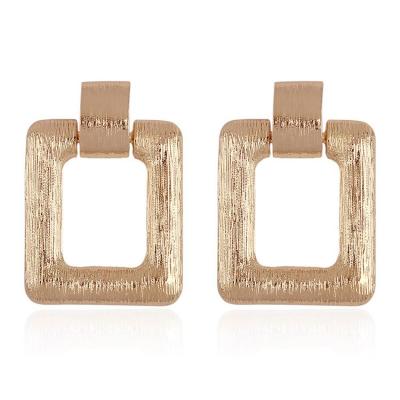 China Wholesale Metal Geometric Statement Boho Statement Drop Earrings For Women 2021 Fashion Jewelry Simple Girls for sale