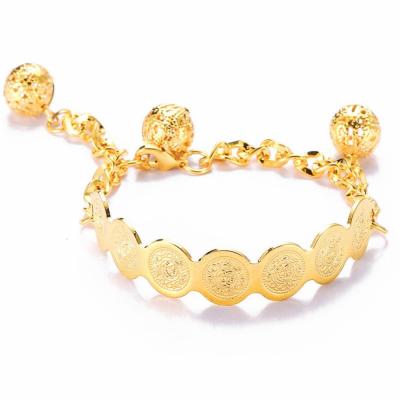 China Statement Amazon Hot Selling Bracelets Gold Coin Totem Muslim Arab Opening Bracelets For Trendy Jewelry Wholesale 2021 for sale