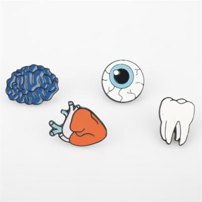 China ALLOY Doctor Nurture Enamel Pin Brooch Jewelry Brain Eye Tooth Heart Lapel Pin for Accessories for sale