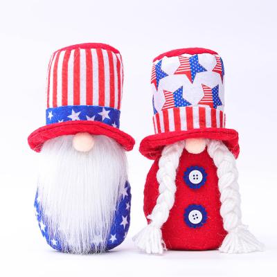 China Mini Toy Independence Day USA Decor Top Hat American Flag Design Doll National Day Doll Dwarf Faceless Ornaments for sale