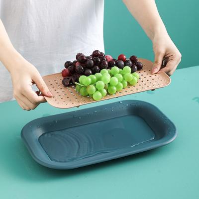 China Nordic Viable Snack Basket Living Room Food Storage Candy Tray Double Layer Fruit Drain Table Dish for sale