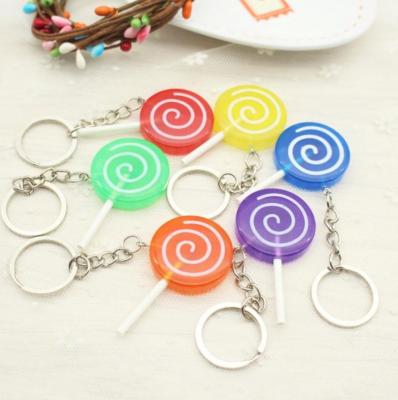 China Creative Wholesale Cool Colorful Resin Key Chain Lollipop Personalized Simulated Food Pendant Key Chain For Promotion Gift for sale