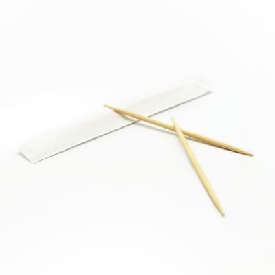 China 2.0*65mm Disposable Individual Package Paper or Cello Wooden Toothpicks Wrapped Toothpicks Double Sides for sale