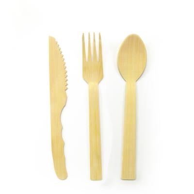 China Disposable Disposable Bamboo Cutlery Set 6.7 Inch Bamboo Fork Spoon Knife Utensils for sale