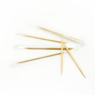 China Disposable Wrapped Individual Birch Toothpicks 2.0*65mm Wooden Toothpicks With Plastic Wrapped for sale