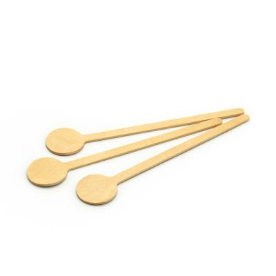 China Minimalist China Color Natrual Wood Color Wooden Coffee Stirrer With Big Round Head for sale