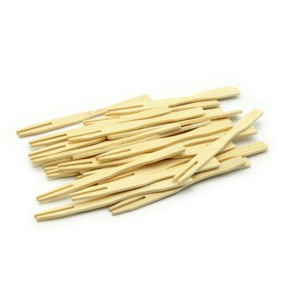 China Fashionable High Quality Disposable Bamboo Fruit Forks 90 Mm Wooden Fruit Fork for sale