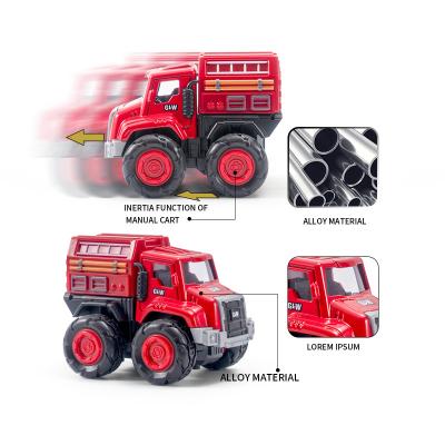 China Safety 1/55 Diecast Toy Vehicle Set For Kids Small Metal Toy Car Manufacturers Model Car Custom Fire Truck for sale