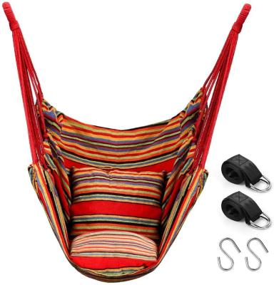 China Hot Sale Convenient/Portable/Lightweight Cotton Rope Hanging Hammock Chair With Wooden Bar for sale