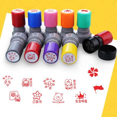 China Office 50pcs Custom Design Teacher Seal DIY Encouragement Color Photosensitive Stamps for sale