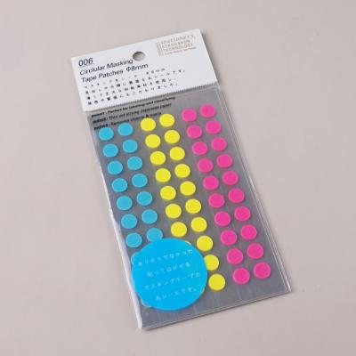 China Recycled Colored Planner Washi Paper Sticker Sheets, Dot Shape Label Stickers for sale