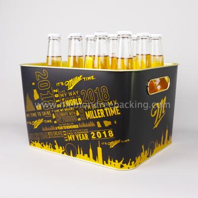 China Sustainable Beer Ice Bucket 12 Bottles , Galvanized Metal Ice Buckets And Tongs Eco - Friendly for sale