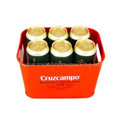 China Sustainable Square Shape 6 Bottles Metal Party Buckets Beer Pails for sale