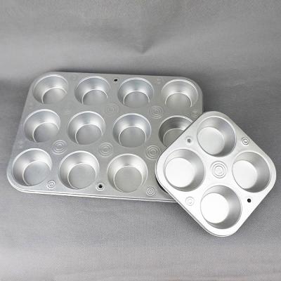 China 4 Cup Tinplate Pan Muffin Set High Quality Disposable Non Stick Bakeware for sale