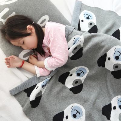 China Anti-pilling Cotton Knitted Blanket Baby Weighted Stroller Bulky Blanket for sale