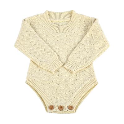 China 100% Cotton Newborn Babies Fall Winter Clothes Cute Knitted Long Sleeve Jumper Kids Romper for sale