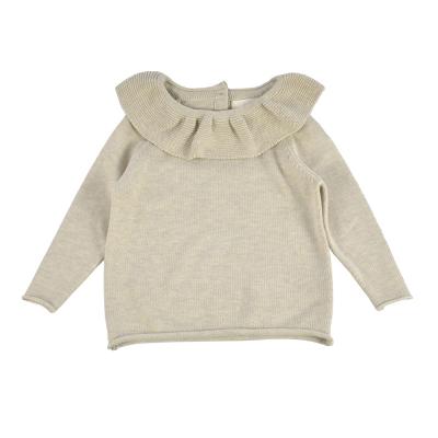 China Breathable Designers Spring Winter Toddler Knit Ruffles Organic Pullover Sweater Baby Clothes for sale