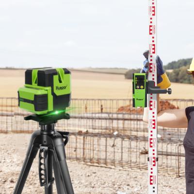 China Huepar Cross Line Laser Level Line Horizontal &Vertical & Dot Self-Leveling Li-ion Battery Green 360 Charging Left Plumb Type-C 28.5x20.5x12 for sale