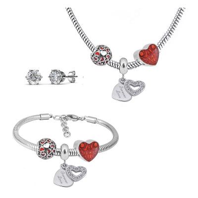 China FASHIONABLE Couples Heart Lover Gift 3 Piece Pendant Fine Jewelry Sets for sale