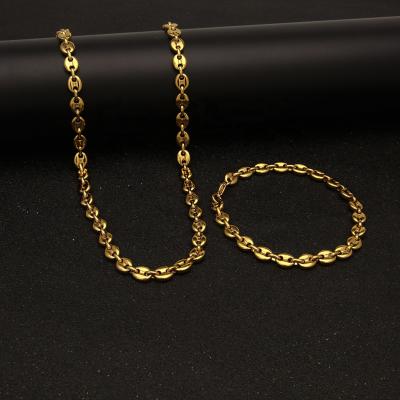 China Hot Hitter Stainless Steel Necklace Bracelet Hip Hop Jewelry Environmentally Friendly for sale