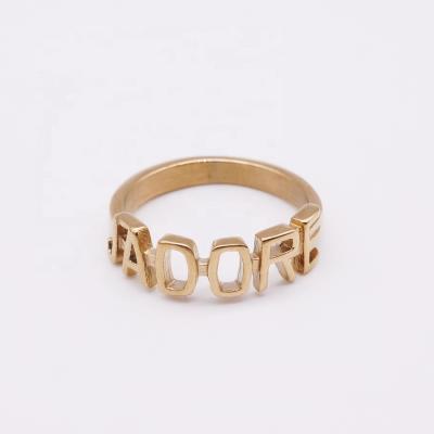 China Fashionable Gold Love Jewelry Stainless Steel Handmade Romantic Adore Rings for sale