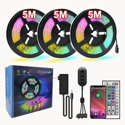 China Residential Light 5050 RGB BT IR 44key Controller 30leds/m Waterproof Cable LED Strips 5050RGB Light Strip for sale