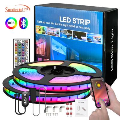 China DIY 44 strip controller 5m residential flexible head lighting ip20 12v remote home decoration waterproof kit 5050 rgb 5050 rgb led strip lights for sale