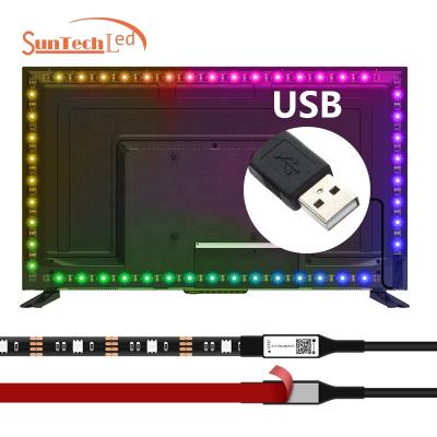 China 5V 30leds RGB TV Support BT USB 5050 TV Backlight Residential Flexible Bendable Lighting 3m Kit Led Strip Lights for sale