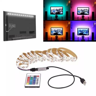 China Residential Amazon Hits 5050RGB Gutta Percha 5V Led Strip Waterproof Flexible Ribbon 3M 30leds/M RGB TV Backlight Led Strip Light Kit for sale