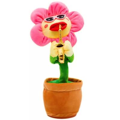 China Netflix Saxophone Funny Blowing Enchanting Sunflower Will Sing and Dance Sunflower Children's Toys Speak Gift for sale