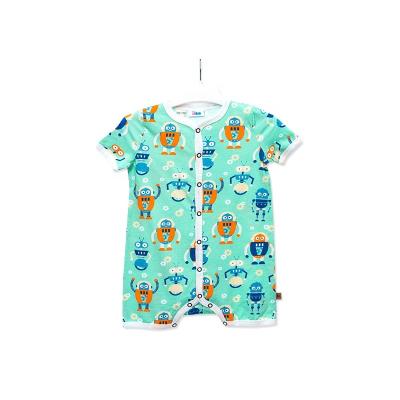 China Customized Designs Summer Romper Cotton Set Custom Printed Short Sleeve Onesie Infant Newborn Baby Boy Jumpsuit for sale