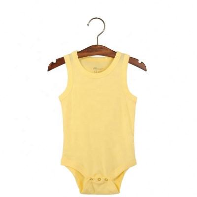 China Customized Designs Wholesale Colorful Bubble Pain Baby Sleeveless Onesie for sale