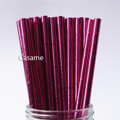 China Customized Fashionable Flower Foil Logo Foil Paper Compostable Extra Long Bubble Wrap Disposable Straw for sale