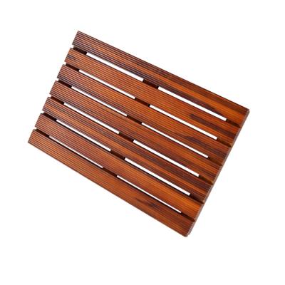 China Viable Retro Style Sturdy And Durable Natural Bathroom Teak Non Slip Mat for sale