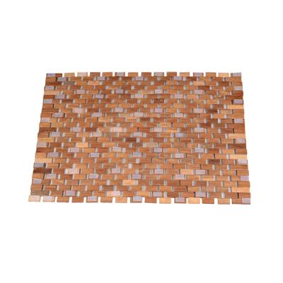 China Viable Teak Wood Mat Foldable And Anti-Slip Waterproof Bath Mat for sale