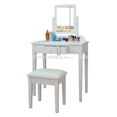 China Adjustable (other) with mirror four departments and 1 small drawer elegant white dressing table for sale