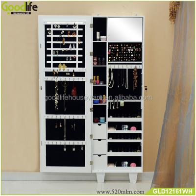 China Latest Morden Model 171cm High Wooden Mirror Jewelry Cabinet Made In Chian for sale