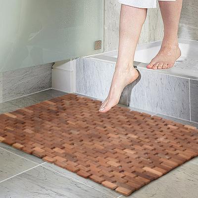 China Modern Teak Wooden Bath Mat Non-Slip Folding Mat for Bathroom, Garden for sale