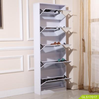 China PANEL Home Furniture Full Mirror Shoe Cabinet with 5 Drawers for sale