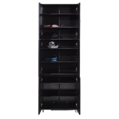 China Modern Tall Wooden Shoe Rack Shoe Cabinet With Integral Mirror for sale