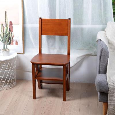 China (Height)Adjustable Wooden Folding Dining Chair Multi Functional Transformed Ladder for sale