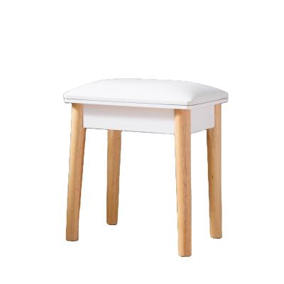 China Storage Wooden Dressing Stool And Makeup Chair MDF Frame And PU Stool Surface for sale