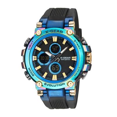 China Hot New X-GEAR Digital Alarm Quartz Watches Analog Simple Luxury Stainless Steel Wristwatch Men Watch for sale