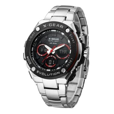 China Waterproof Alarm X-GEAR OEM Stainless Steel Watch Digital Watch Custom Logo for sale