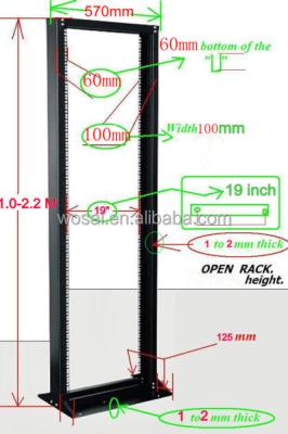 China SPCC cold rolled steel open rack 42u best price for sale